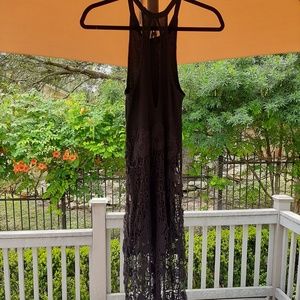 FREE PEOPLE knit tank dress crochet lace skirt